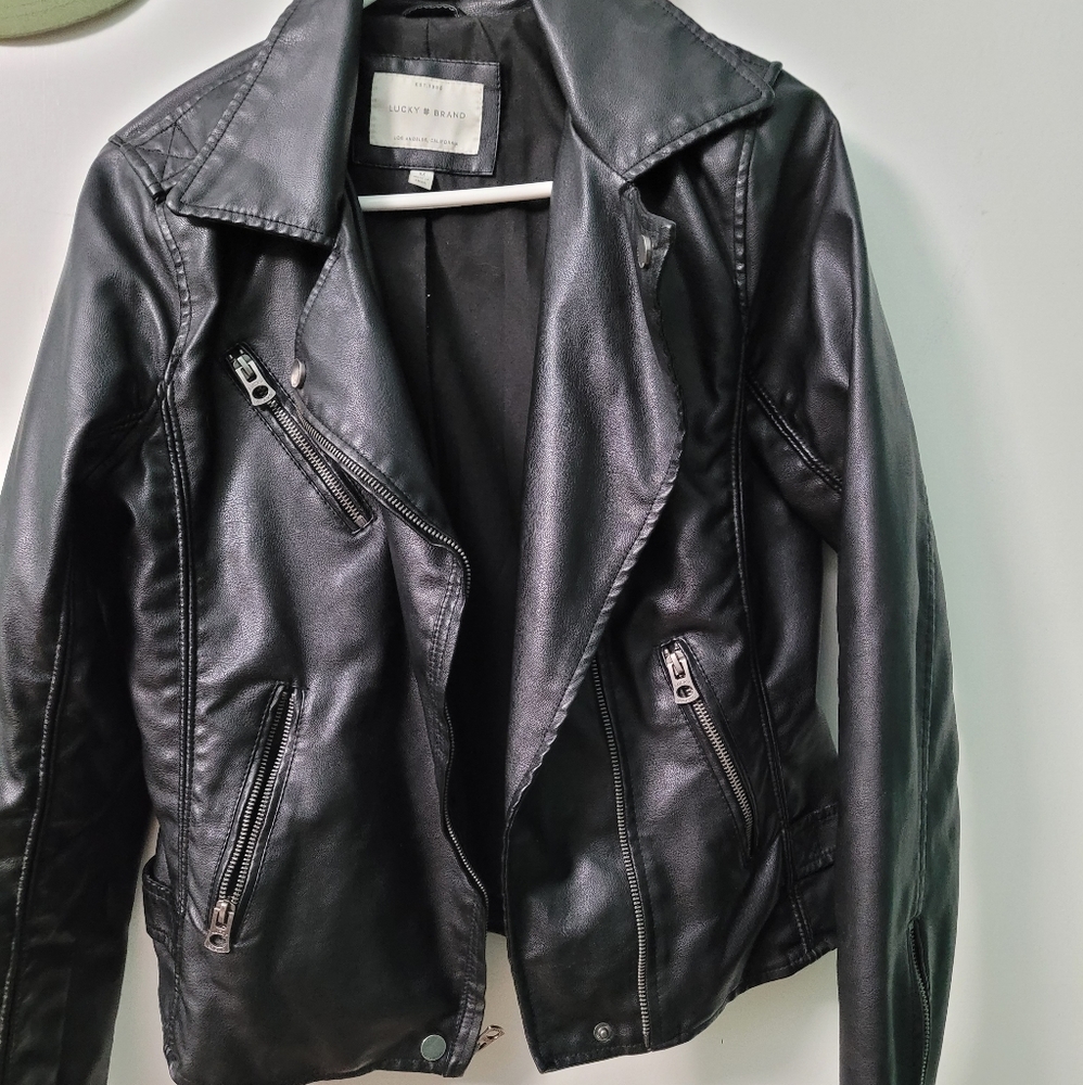 Lucky brand faux leather moto jacket